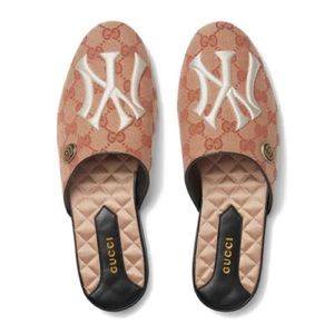 Gucci Slipper Gg With Ny Yankees Patches